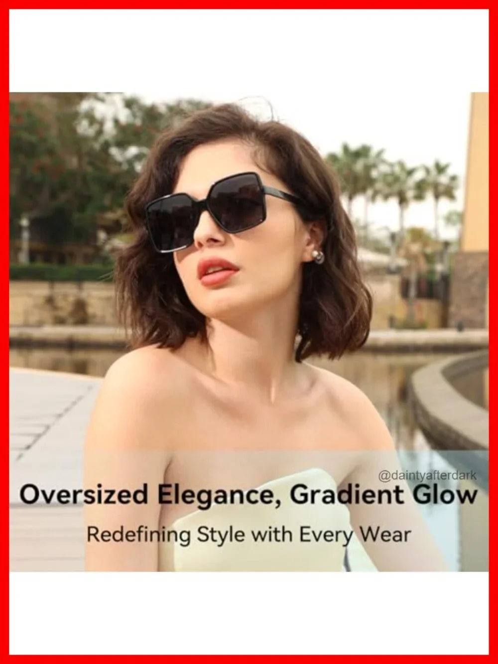 Oversized Square Sunglasses Women UV400 Protection Retro Shades